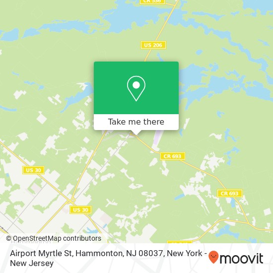 Mapa de Airport Myrtle St, Hammonton, NJ 08037