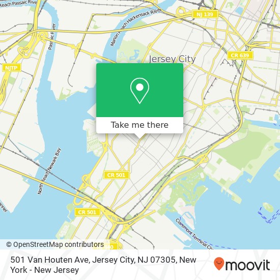 Mapa de 501 Van Houten Ave, Jersey City, NJ 07305