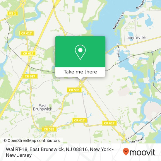 Mapa de Wal RT-18, East Brunswick, NJ 08816