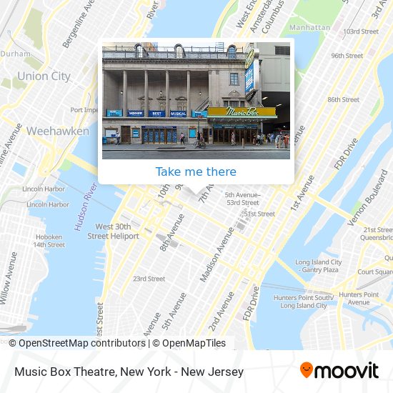 Mapa de Music Box Theatre