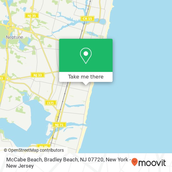 McCabe Beach, Bradley Beach, NJ 07720 map