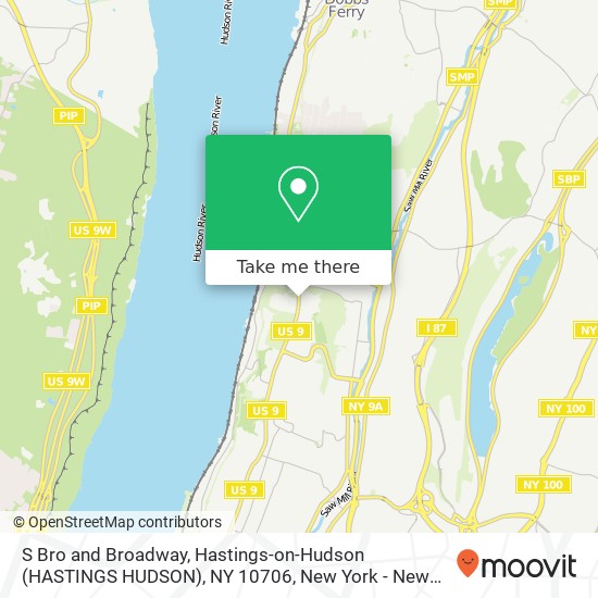 Mapa de S Bro and Broadway, Hastings-on-Hudson (HASTINGS HUDSON), NY 10706