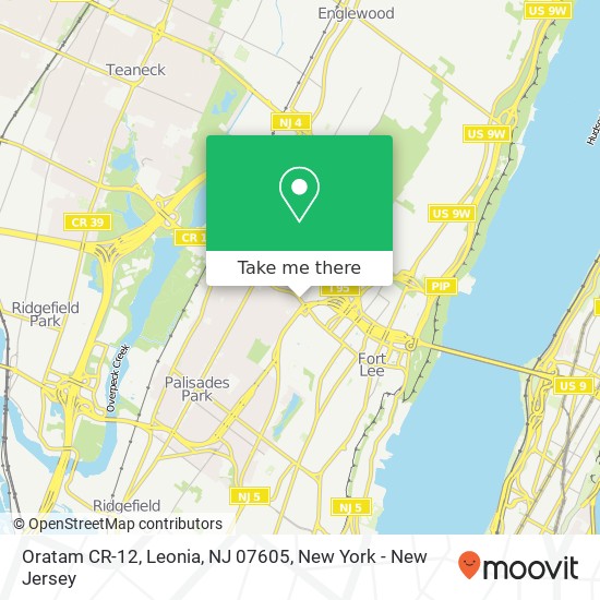 Mapa de Oratam CR-12, Leonia, NJ 07605