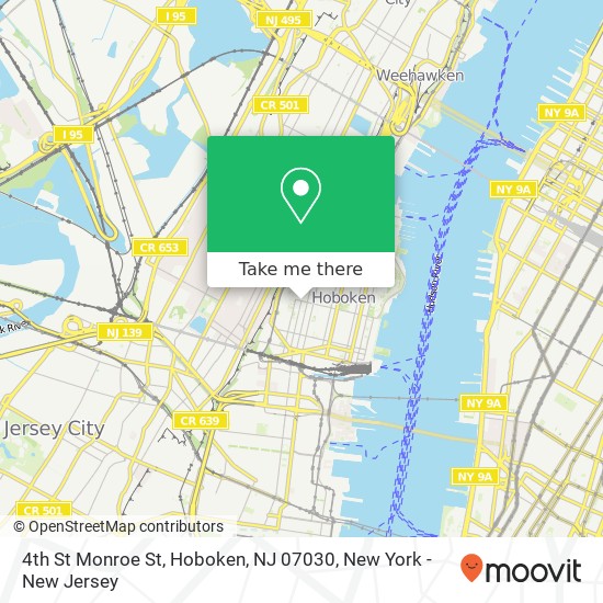 Mapa de 4th St Monroe St, Hoboken, NJ 07030