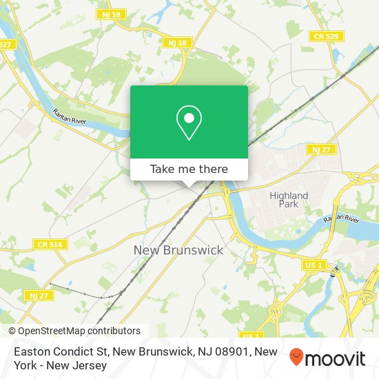 Easton Condict St, New Brunswick, NJ 08901 map