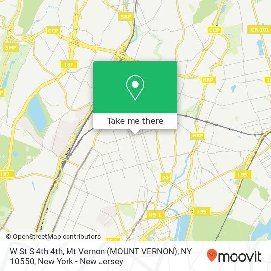 Mapa de W St S 4th 4th, Mt Vernon (MOUNT VERNON), NY 10550
