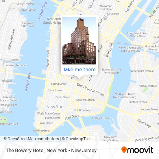 The Bowery Hotel map