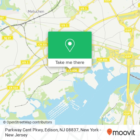 Mapa de Parkway Cent Pkwy, Edison, NJ 08837