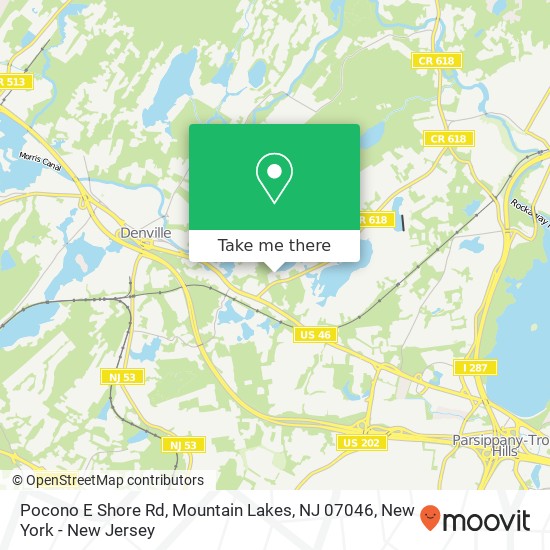 Pocono E Shore Rd, Mountain Lakes, NJ 07046 map