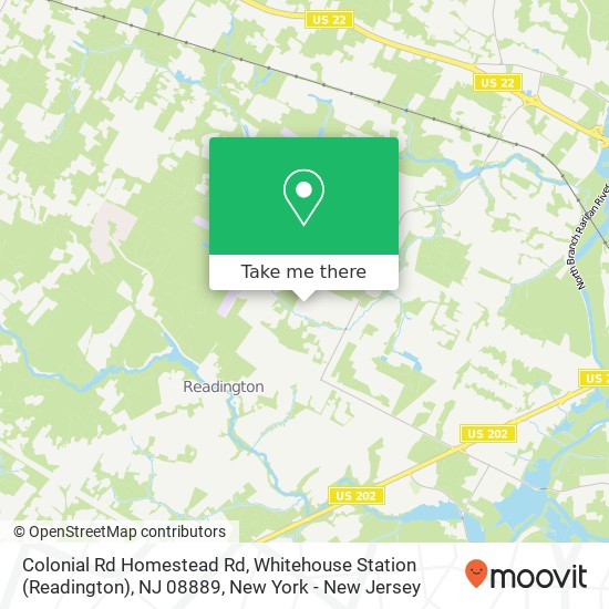 Colonial Rd Homestead Rd, Whitehouse Station (Readington), NJ 08889 map