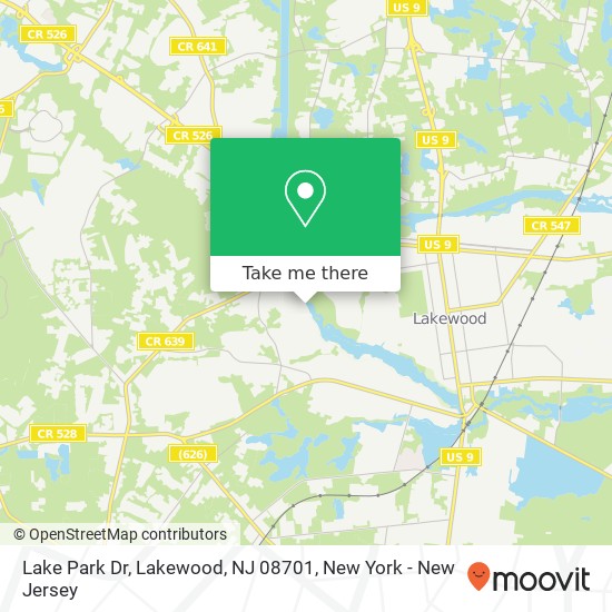 Mapa de Lake Park Dr, Lakewood, NJ 08701