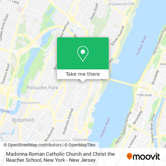 Madonna Roman Catholic Church and Christ the Reacher School map