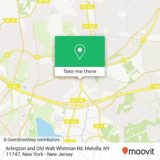 Mapa de Arlington and Old Walt Whitman Rd, Melville, NY 11747