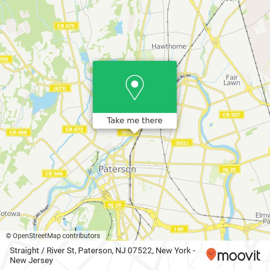 Mapa de Straight / River St, Paterson, NJ 07522