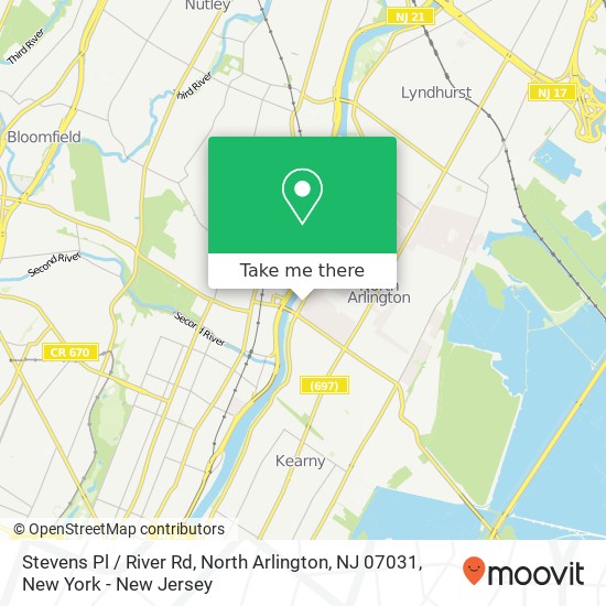 Stevens Pl / River Rd, North Arlington, NJ 07031 map