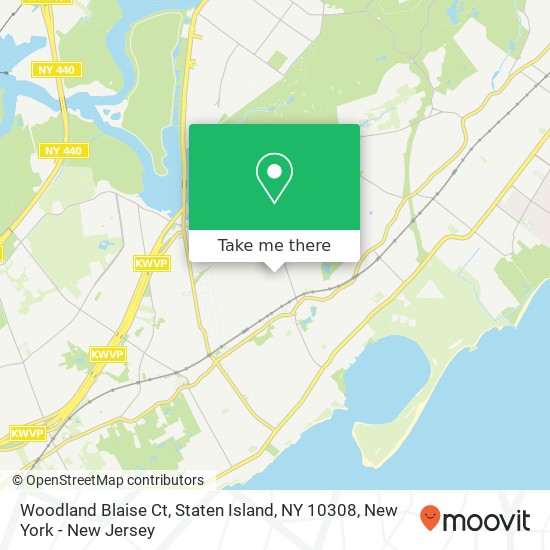 Mapa de Woodland Blaise Ct, Staten Island, NY 10308