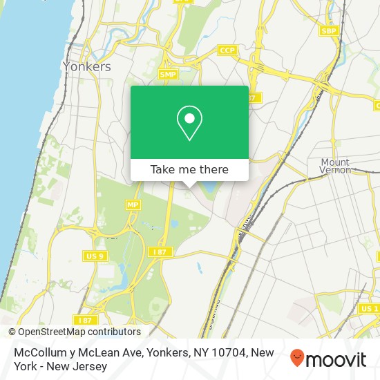 Mapa de McCollum y McLean Ave, Yonkers, NY 10704