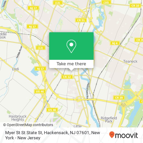 Mapa de Myer St St State St, Hackensack, NJ 07601