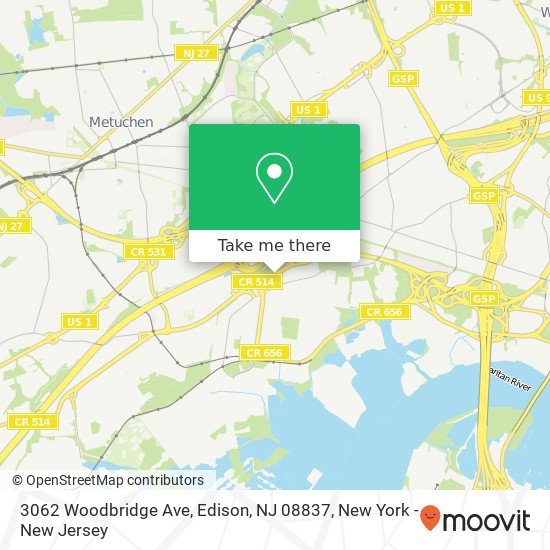 Mapa de 3062 Woodbridge Ave, Edison, NJ 08837