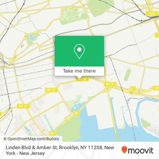 Mapa de Linden Blvd & Amber St, Brooklyn, NY 11208
