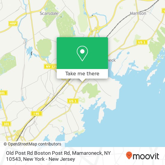 Mapa de Old Post Rd Boston Post Rd, Mamaroneck, NY 10543