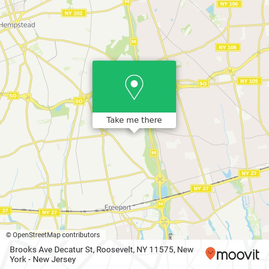 Mapa de Brooks Ave Decatur St, Roosevelt, NY 11575