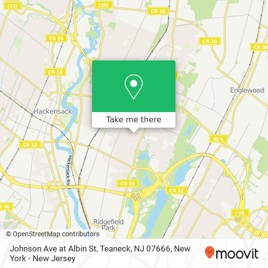 Johnson Ave at Albin St, Teaneck, NJ 07666 map