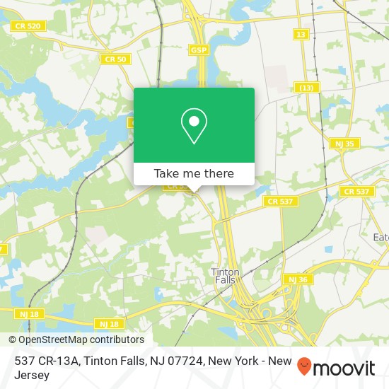 Mapa de 537 CR-13A, Tinton Falls, NJ 07724