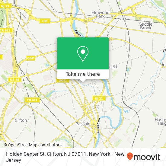 Mapa de Holden Center St, Clifton, NJ 07011