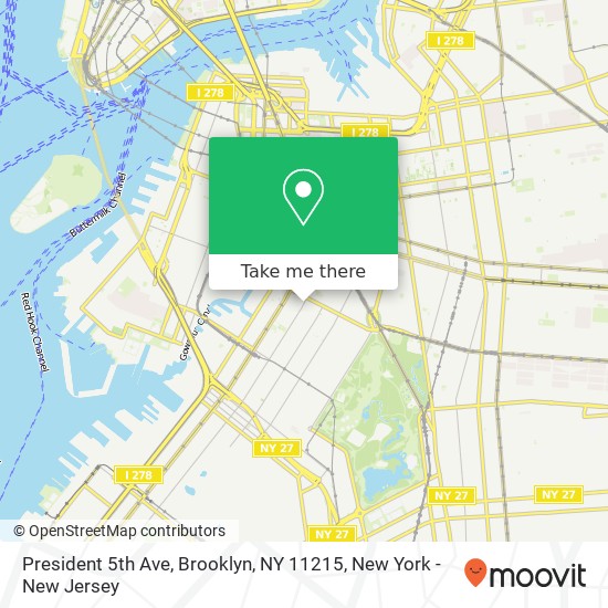 Mapa de President 5th Ave, Brooklyn, NY 11215