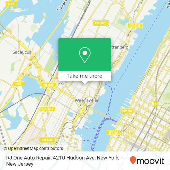 Mapa de RJ One Auto Repair, 4210 Hudson Ave