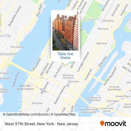 Mapa de West 57th Street