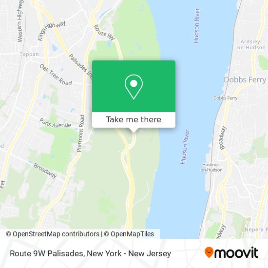 Route 9W Palisades map