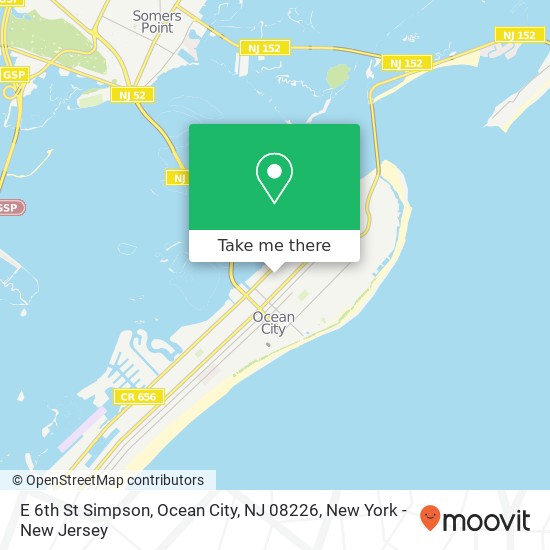 Mapa de E 6th St Simpson, Ocean City, NJ 08226