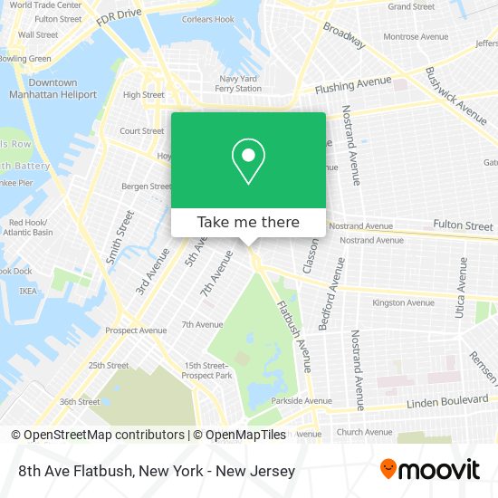8th Ave Flatbush map