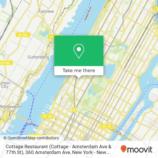Cottage Restaurant (Cottage - Amsterdam Ave & 77th St), 360 Amsterdam Ave map