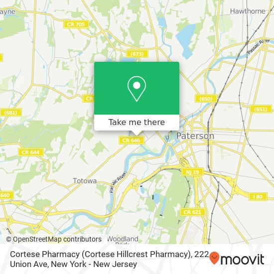 Mapa de Cortese Pharmacy (Cortese Hillcrest Pharmacy), 222 Union Ave