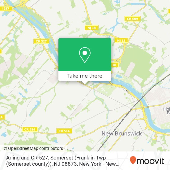 Mapa de Arling and CR-527, Somerset (Franklin Twp (Somerset county)), NJ 08873