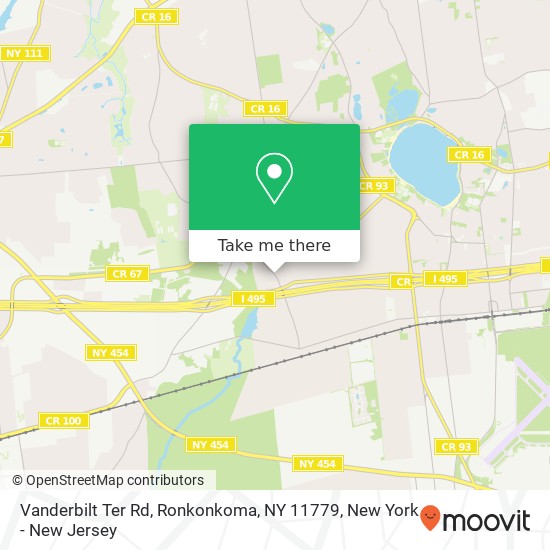 Mapa de Vanderbilt Ter Rd, Ronkonkoma, NY 11779