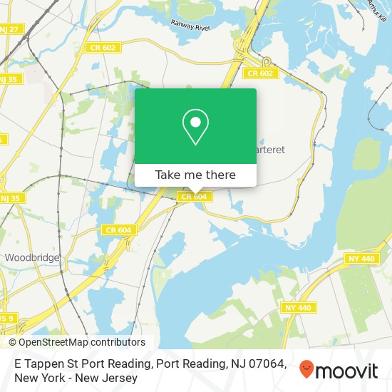 Mapa de E Tappen St Port Reading, Port Reading, NJ 07064
