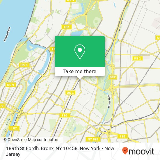 Mapa de 189th St Fordh, Bronx, NY 10458