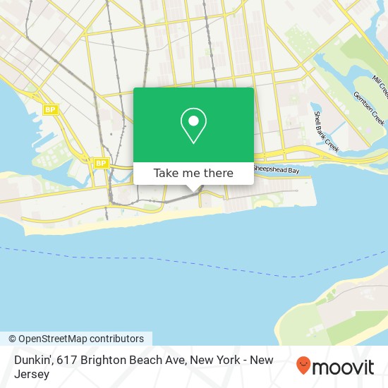 Mapa de Dunkin', 617 Brighton Beach Ave
