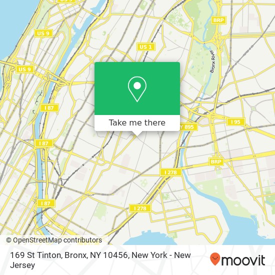 Mapa de 169 St Tinton, Bronx, NY 10456