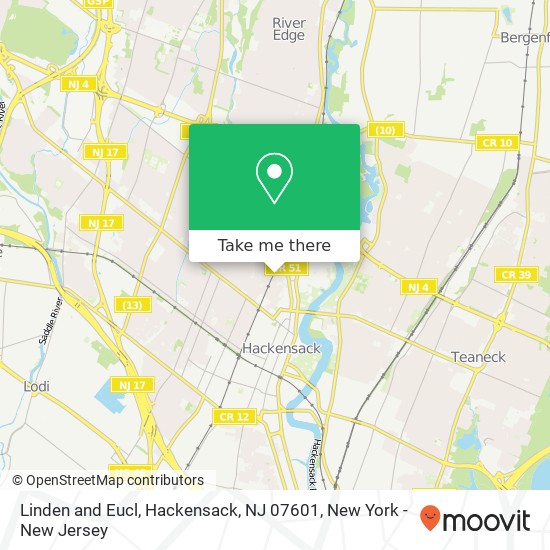 Mapa de Linden and Eucl, Hackensack, NJ 07601