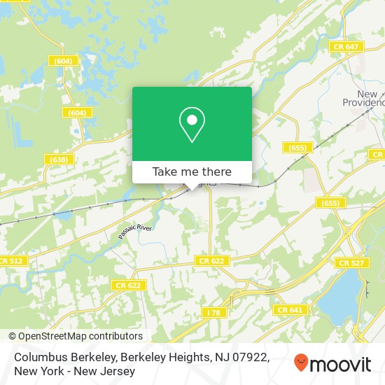 Columbus Berkeley, Berkeley Heights, NJ 07922 map