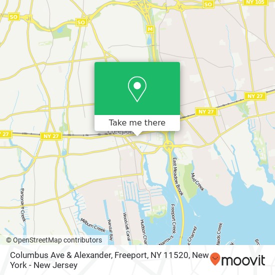 Mapa de Columbus Ave & Alexander, Freeport, NY 11520