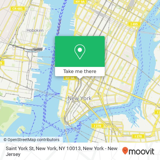 Mapa de Saint York St, New York, NY 10013