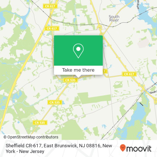 Mapa de Sheffield CR-617, East Brunswick, NJ 08816