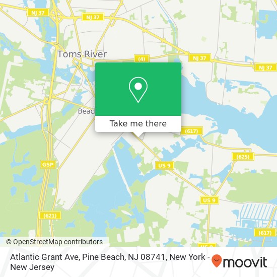 Mapa de Atlantic Grant Ave, Pine Beach, NJ 08741