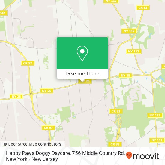 Mapa de Happy Paws Doggy Daycare, 756 Middle Country Rd
